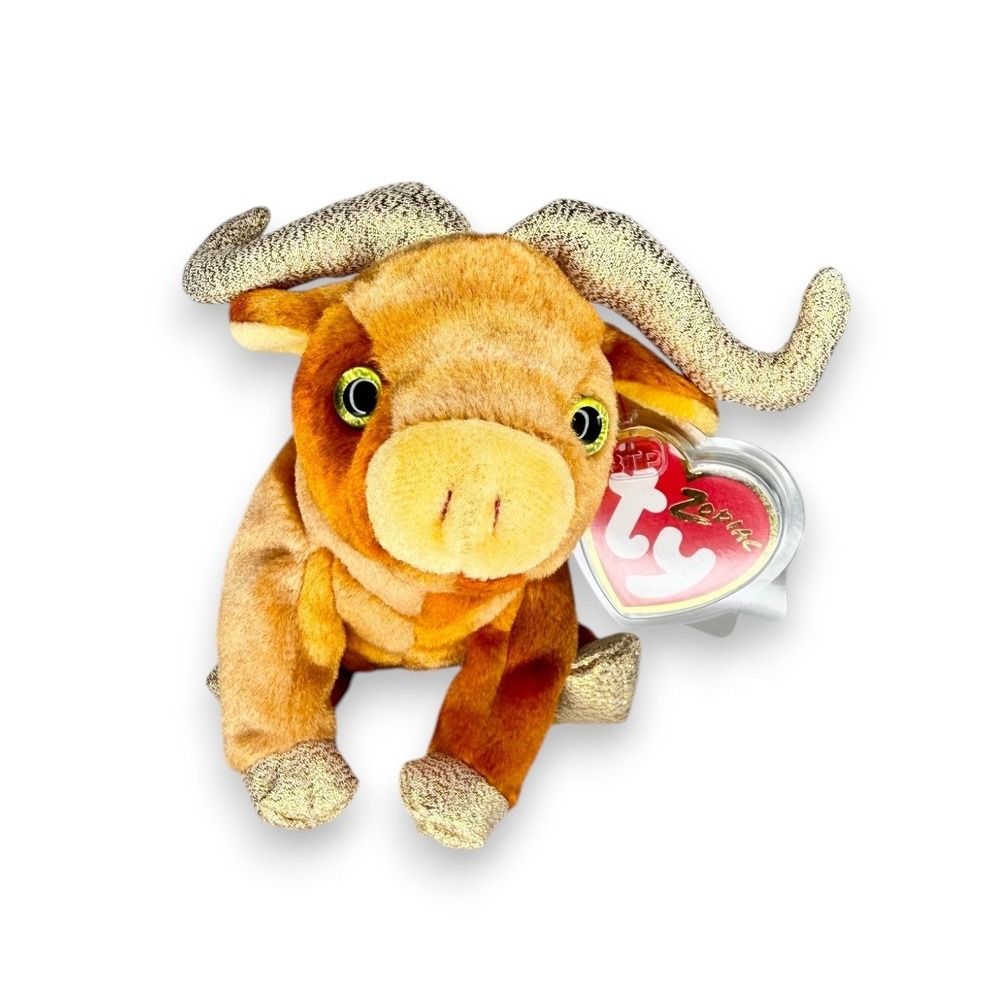 Ox the Ox | Golden Zodiac Strength | Mint Heart Tag TY Beanie Baby